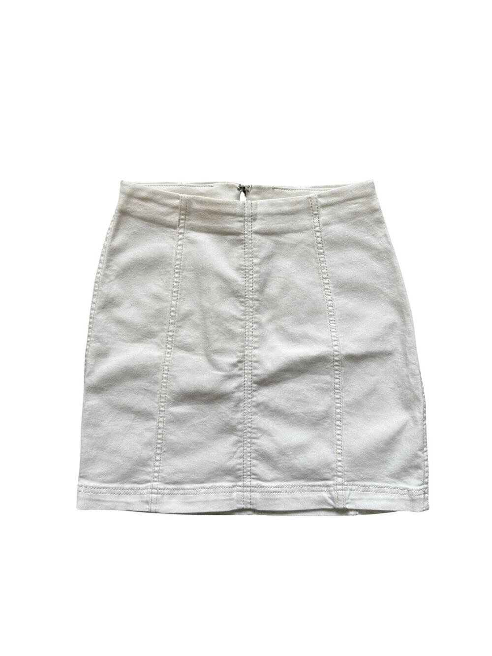 Free People White Denim Mini Skirt - Size 4